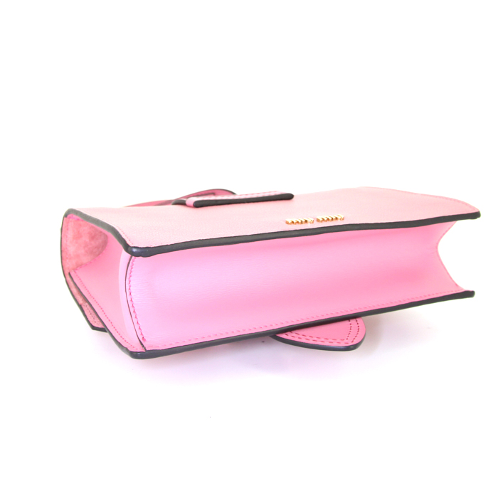 Bolso bandolera Miu Miu Lady en cuero rosa - Detail D4