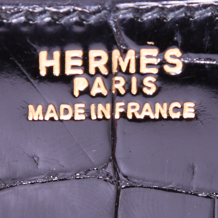 Hermes Constance handbag in black porosus crocodile - Detail D4