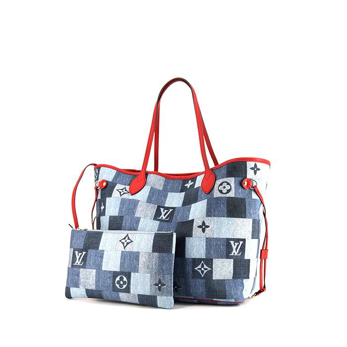 Louis Vuitton Blue Monogram Damier Denim Onthego GM Tote Bag  Yoogis  Closet