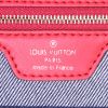 Shopping bag Louis Vuitton Neverfull modello medio in denim blu a motivo patchwork e pelle rossa - Detail D3 thumbnail