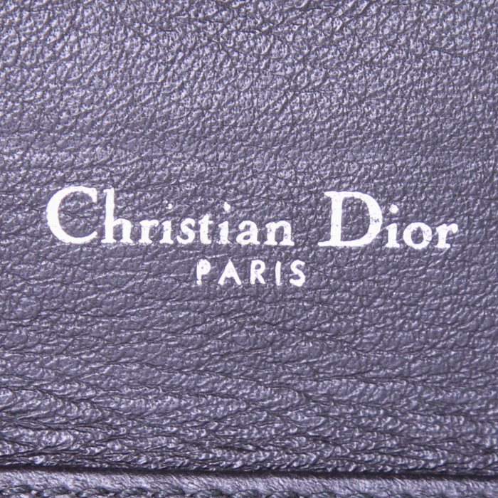 Bolso/bolsito Dior Diorama Wallet on Chain en cuero granulado negro - Detail D4