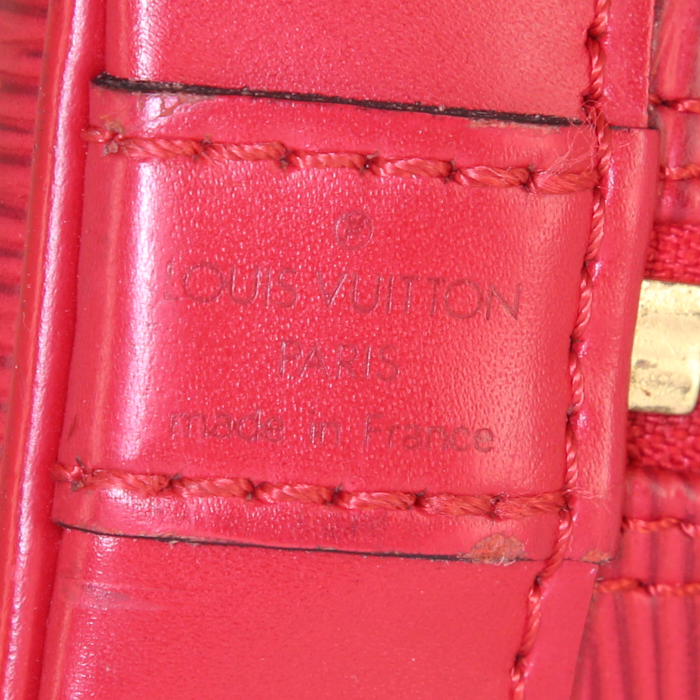 Louis Vuitton  Alma small model  handbag  in red epi leather - Detail D3