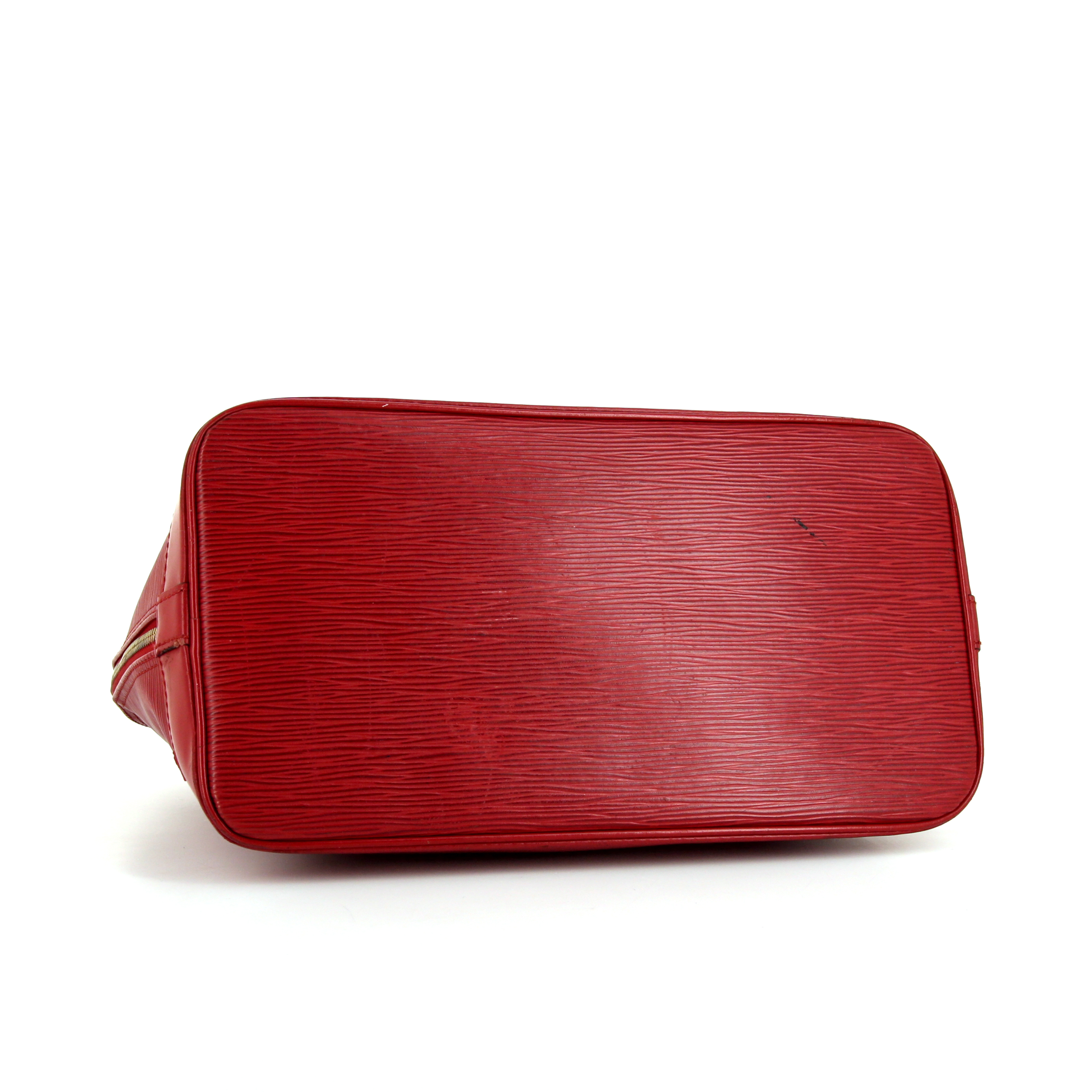 Louis Vuitton  Alma small model  handbag  in red epi leather - Detail D4