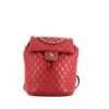 Chanel Timeless backpack in raspberry pink quilted leather - 360 thumbnail
