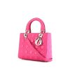 Bolso de mano Dior Lady Dior modelo mediano en cuero cannage rosa - 00pp thumbnail