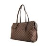 Bolso para llevar al hombro Louis Vuitton Chelsea en lona a cuadros ébano y cuero esmaltado marrón - 00pp thumbnail