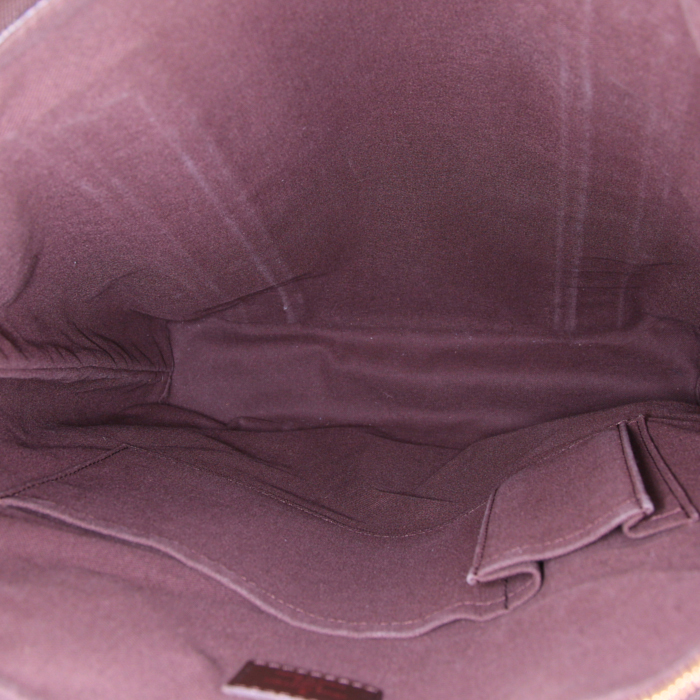 Shopping bag Louis Vuitton Beaubourg in tela a scacchi ebana e tela marrone - Detail D2