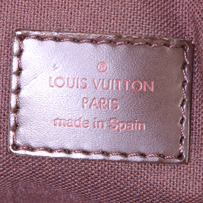 Louis Vuitton Beaubourg shopping bag in ebene damier canvas and brown canvas - Detail D3