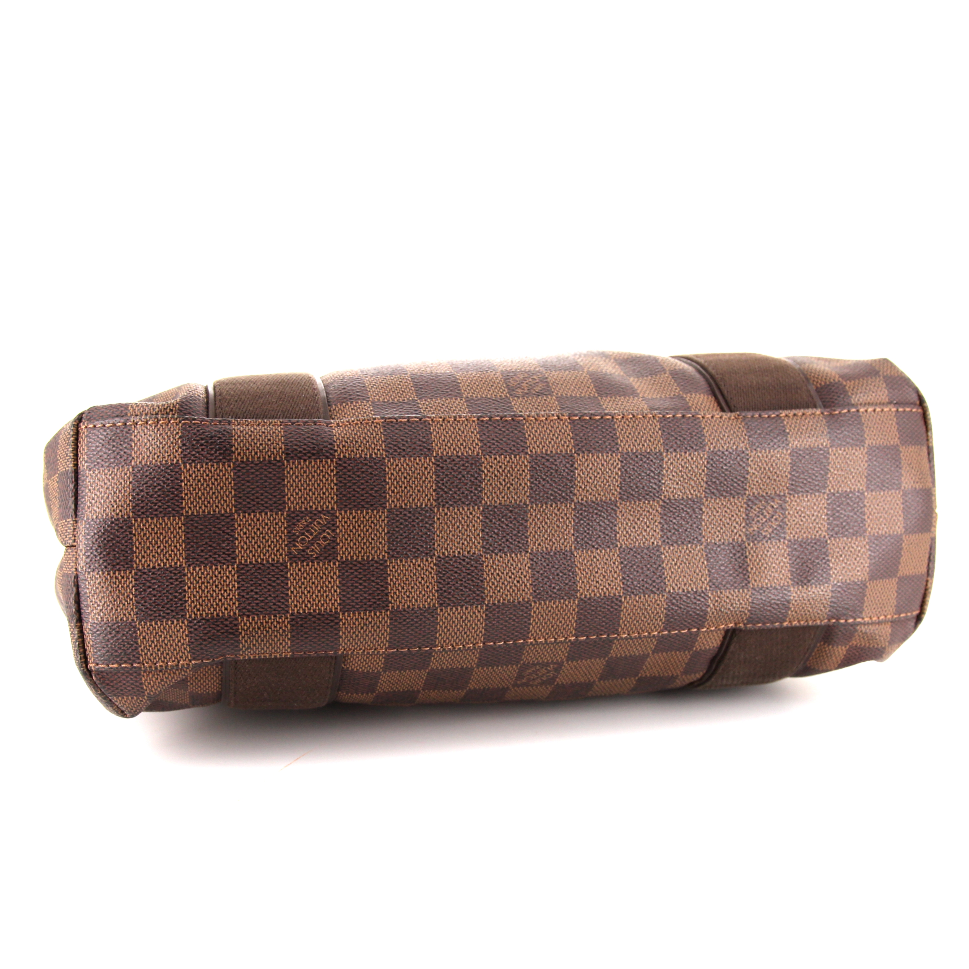Louis Vuitton Beaubourg shopping bag in ebene damier canvas and brown canvas - Detail D4