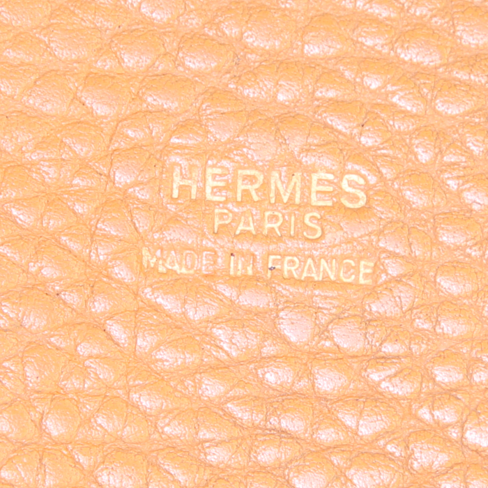 Sac porté épaule Hermès Market en cuir bicolore marron et beige - Detail D3