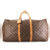 Louis Vuitton Keepall 60 cm travel bag in brown monogram canvas and natural leather - 360 thumbnail