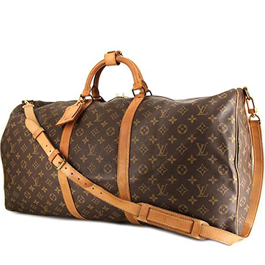 Keepall Vintage Louis Vuitton Kepall bag 60 cm Brown Leather Cloth