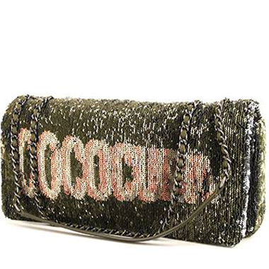 Bolso bandolera Chanel Editions Limitées Coco Club en lona caqui