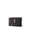 Saint Laurent Enveloppe shoulder bag in black chevron quilted leather - 00pp thumbnail