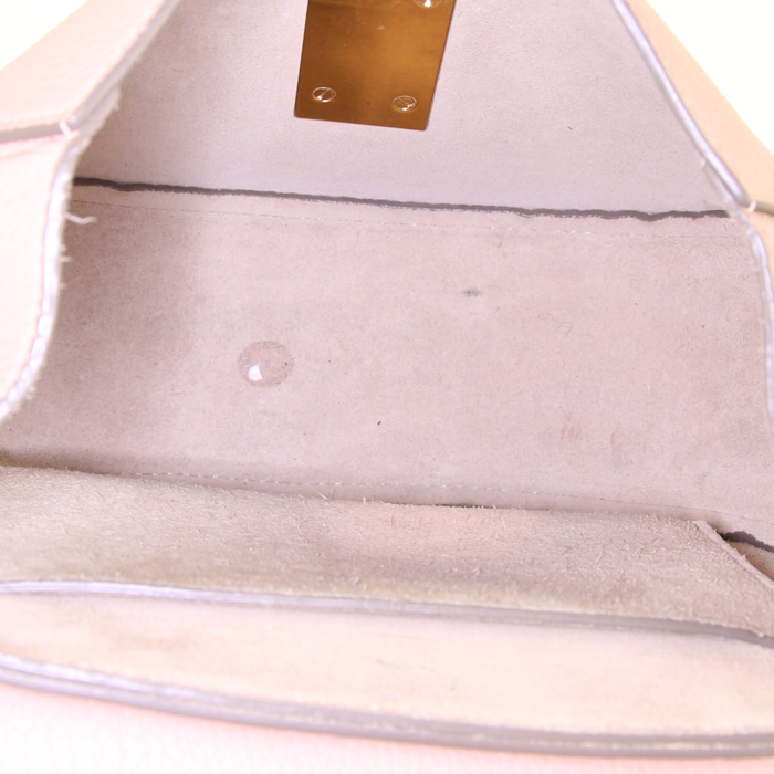 Borsa a tracolla Chloé  Drew in pelle martellata rosa pallido - Detail D2