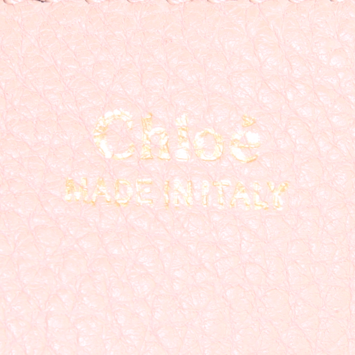 Borsa a tracolla Chloé  Drew in pelle martellata rosa pallido - Detail D3