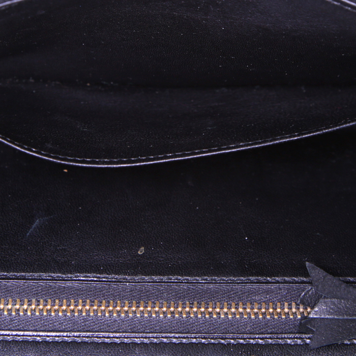 Pochette Hermès Vintage in pelle di vitello doblis nero - Detail D2