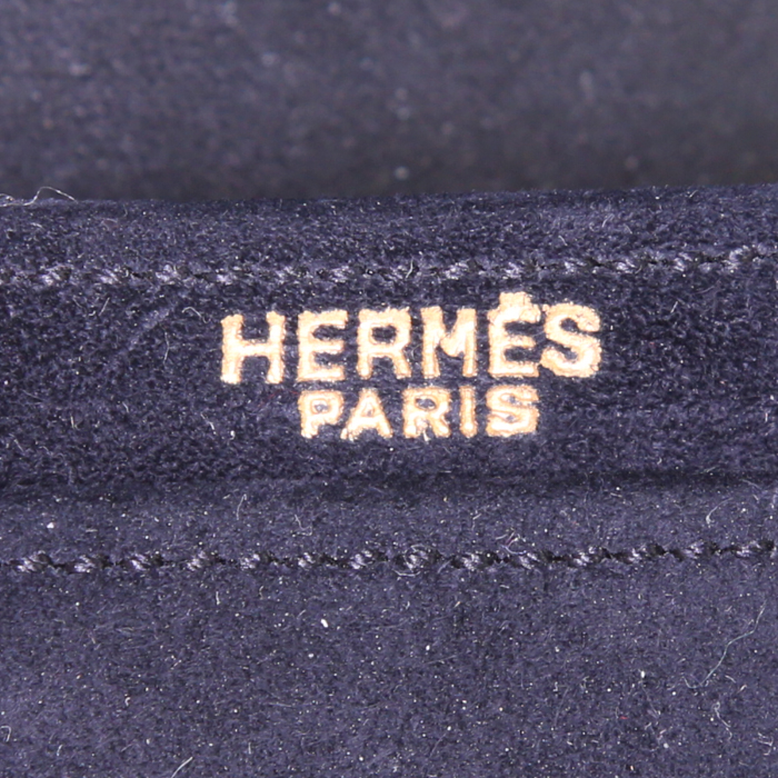 Pochette Hermès Vintage en veau doblis noir - Detail D3