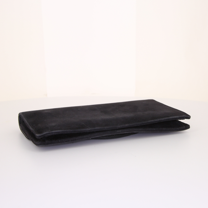 Pochette Hermès Vintage en veau doblis noir - Detail D4