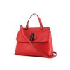 Gucci Bamboo shoulder bag in red grained leather and bamboo - 00pp thumbnail