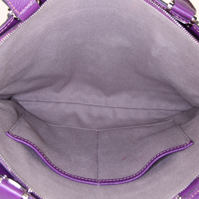 Cartier C De Cartier handbag in purple leather - Detail D3