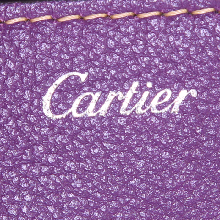 Cartier C De Cartier handbag in purple leather - Detail D4
