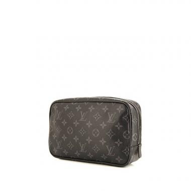 Bolsito de mano Louis Vuitton PocheToilette26 modelo grande en lona Monogram negra y gris