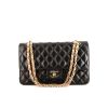 Chanel Timeless handbag in black and beige quilted leather - 360 thumbnail