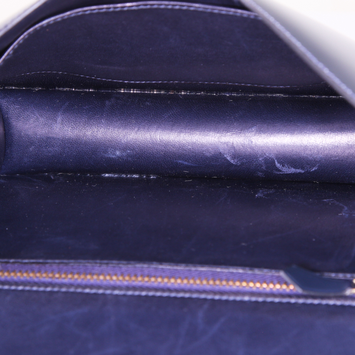 Borsa Hermes Hermes Constance in pelle box blu marino - Detail D3