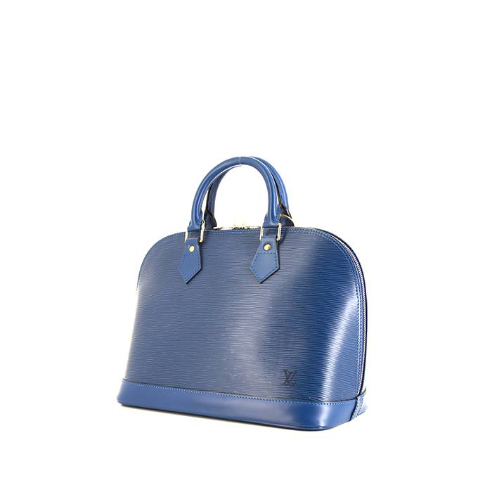 LV Louis Vuitton Alma Leather Bag Midnight Blue