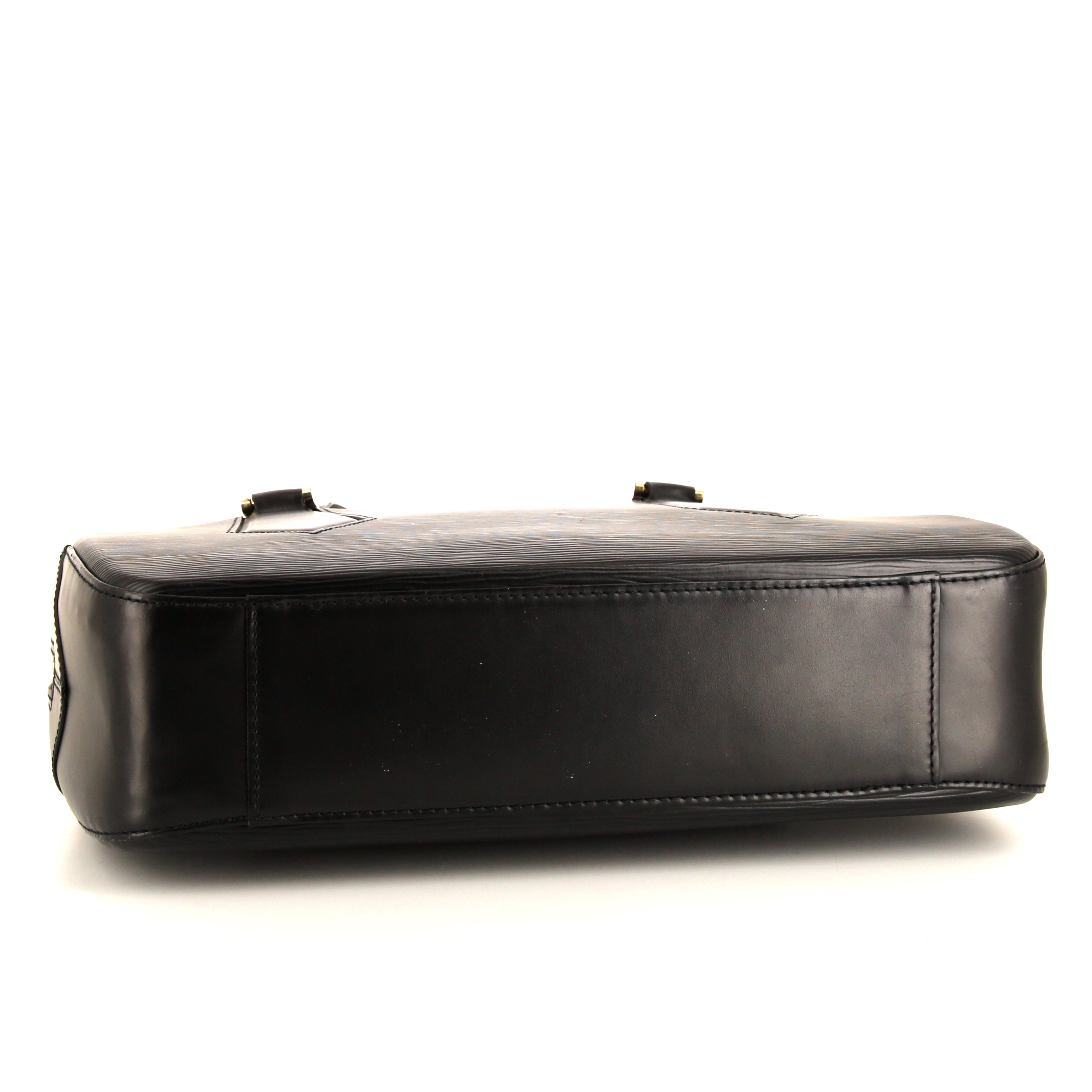 Louis Vuitton Voltaire handbag in black epi leather - Detail D4