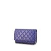 Sac bandoulière Chanel Wallet on Chain en cuir matelassé bleu - 00pp thumbnail