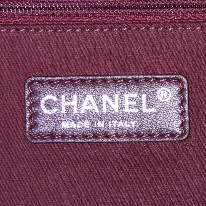 Sac à main Chanel Timeless en tweed matelassé bleu-jean - Detail D4