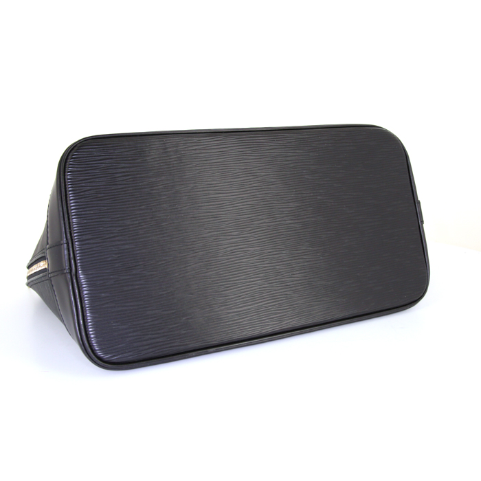 Louis Vuitton  Alma small model  handbag  in black epi leather - Detail D4