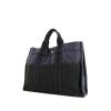 Sac cabas Hermes Toto Bag - Shop Bag en toile bleue et noire - 00pp thumbnail