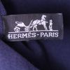 Sac cabas Hermes Toto Bag - Shop Bag en toile bleue et noire - Detail D3 thumbnail