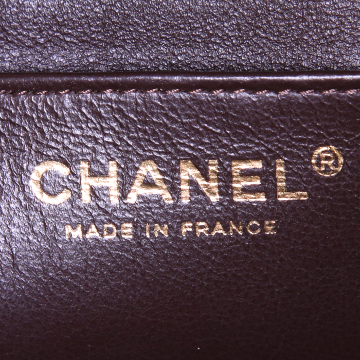 Borsa a tracolla Chanel Timeless jumbo in pelle trapuntata marrone - Detail D4