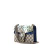 Gucci Dionysus shoulder bag in beige monogram canvas and blue suede - 00pp thumbnail