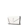 Saint Laurent Enveloppe handbag/clutch in white and black quilted grained leather - 00pp thumbnail