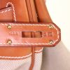 Sac de voyage Hermes Haut à Courroies - Travel Bag en toile bicolore beige et orange et cuir naturel - Detail D4 thumbnail
