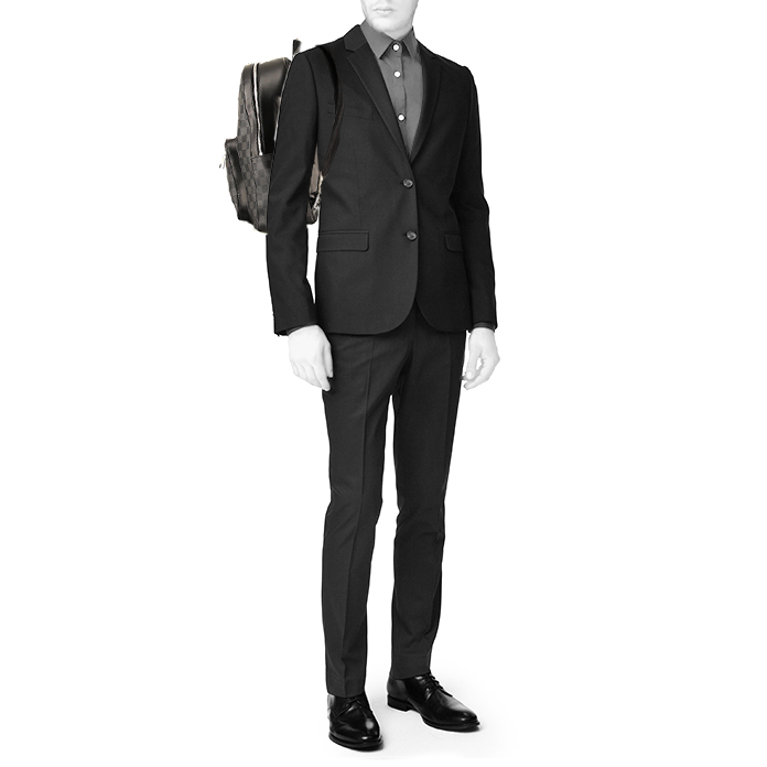 Louis Vuitton Josh backpack in damier graphite canvas and black leather - Detail D1