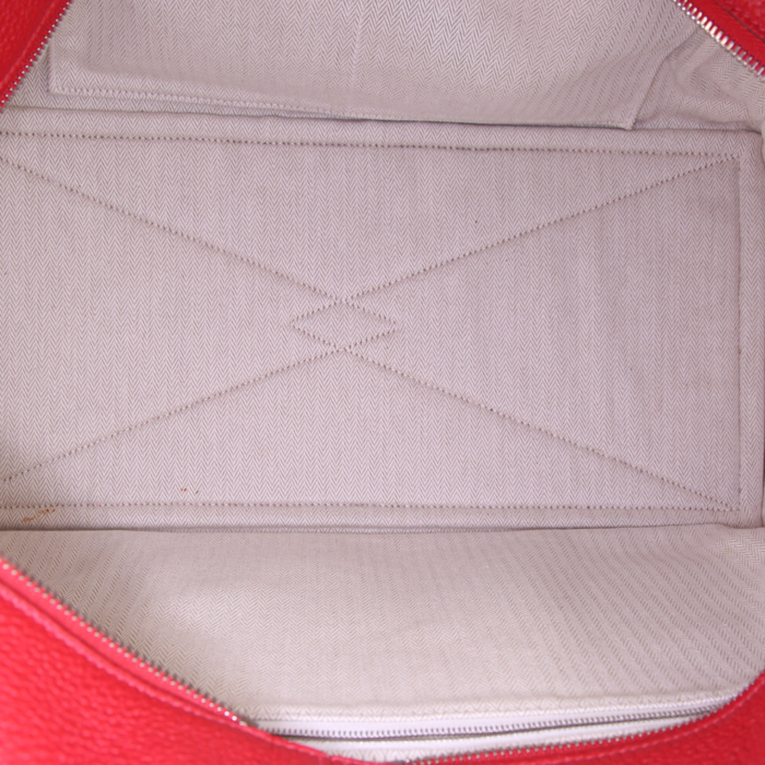Borsa da viaggio Hermes Victoria in pelle togo rossa - Detail D2