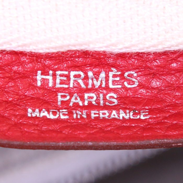 Sac de voyage Hermes Victoria en cuir togo rouge - Detail D3