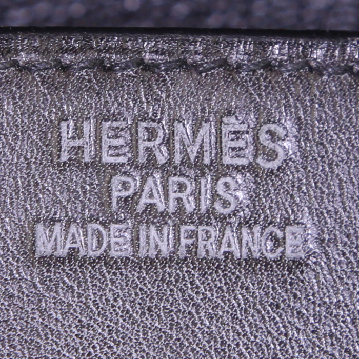 Hermes Birkin 35 cm handbag in black Barenia leather - Detail D3