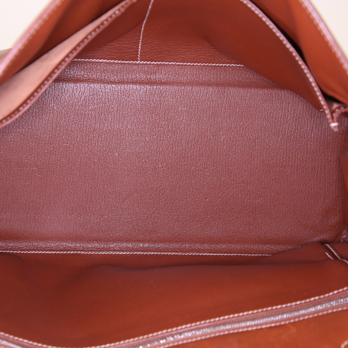 Bolso de mano Hermes Kelly 35 cm en cuero Barenia color oro - Detail D3