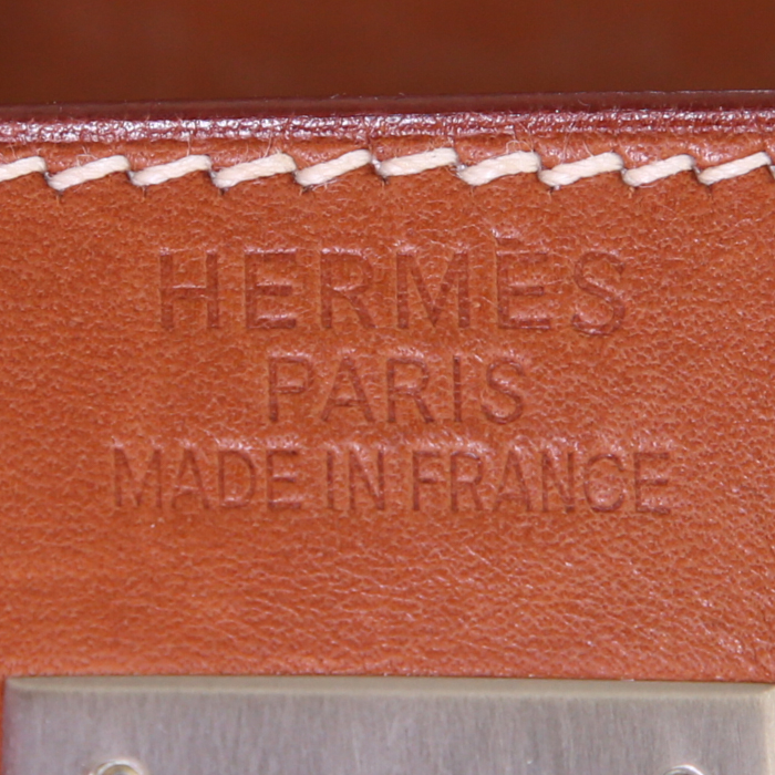 Sac à main Hermes Kelly 35 cm en cuir Barénia gold - Detail D4