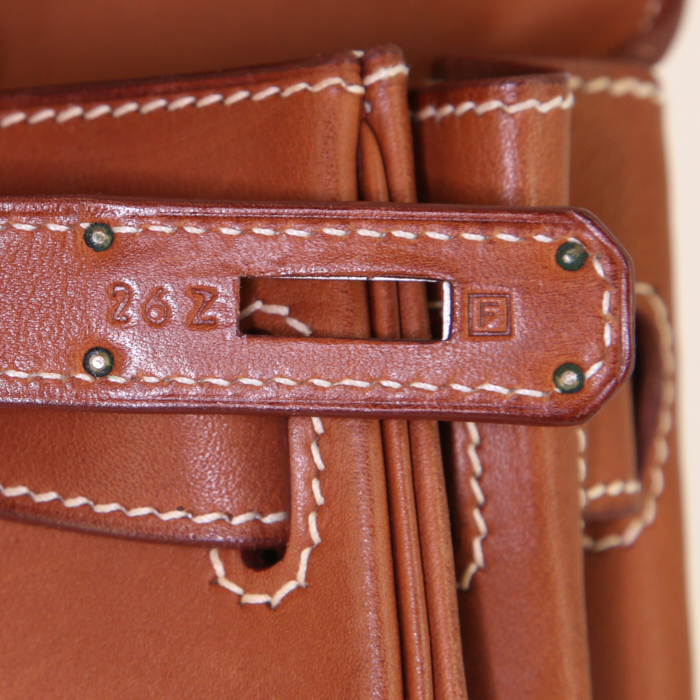 Borsa Hermes Kelly 35 cm in pelle Barenia gold - Detail D5