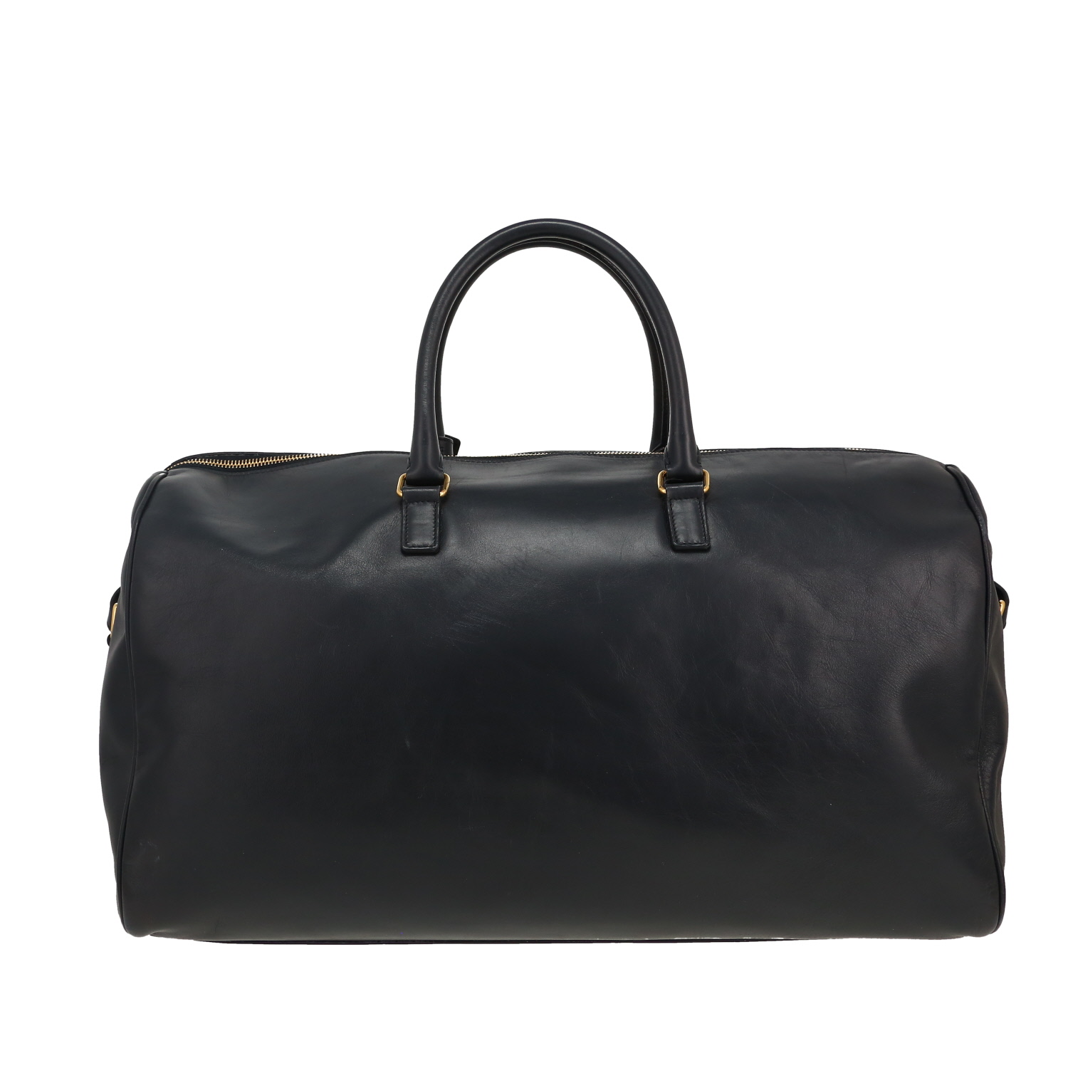 Bolsa de viaje Saint Laurent Duffle en cuero azul marino - Detail D4