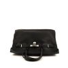 Hermes Birkin 35 cm handbag in black grained leather - 360 Front thumbnail