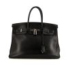 Hermes Birkin 35 cm handbag in black grained leather - 360 thumbnail